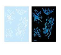 Butterfly Temporary Tattooed Stickers Glowing Tattooed Glow In Dark White Tattooed Sticker Suitable For Festivals