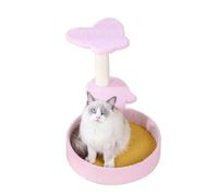 Butterfly Three-layer Cat Climbing Frame Green Light Blue Petal Litter Jumping Platform Grinding Claws Double Ball Stable(Pink)