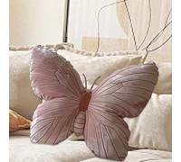 Butterfly Throw Pillow, 15.7 * 11.8 in Pink Butterfly Pillow Cushion, Soft Glitter Velvet Butterfly Plush, Decorative Butterfly Pillows for Girls, Sleeping Companion for Girls Boys Kids Adults Lover