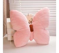 Butterfly Throw Pillow, Pink Butterfly-Shaped Glitter Velvet Stuffed Cushion Cute 3D Soft Comfortable Butterfly Plush Pillow Decorative Animal Pillow for Couch Living Room Bed (Pink)