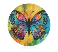 Butterfly Tie Dye Cutting Board, Round Tempered Glass Chopping Block Unique Kitchen Cutting Boards for Pizza, Vegetables, Fruits, Cheese And Charcuterie
