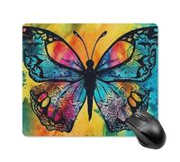 Butterfly Tie Dye Square Mouse Pad Portable Computer Mousepad with Non-Slip Rubber Base 18 * 22cm Ultra-Thin Gaming Mouse Mat for Computer Laptop Office Desk Accessories