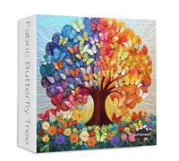 Butterfly Tree Puzzles for Adults 1000 Pieces, PICKFORU Colorful Plant Jigsaw Puzzle Wildflower Patch, Unique Spring Flower Art Theme as Home Decor