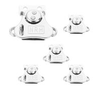 Butterfly Twist Latch, Yetaha 5 PCS Spring Loaded Toggle Clamp Toolbox Lock Hasp Rotary Clasp for Chest Trunk Flight Case Wooden Box, Approx.56x53MM/2.20"X2.09", Hole Diameter: 4.5MM, Silver