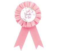 Butterfly Uncle to Be Badge Pin, Florals Best Uncle Ever Button Pin, Pink Rosette A Little Butterfly is on The Way Baby Shower Award Ribbon for Men, Pink Flower Gender Reveal Party Supplies