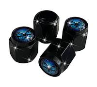 Butterfly Valve Caps 4 Pack Metal Black Air Valve Caps Aluminum Universal Shaft Covers for Cars Trucks Bicycles Motorcycle Bicycles Corrosion Resistant