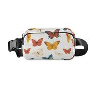 Butterfly Vibrant Dynamic Fashion Crossbody Bag Waist Packs for Women Men Multipurpose Crossbody Sling Bag with Adjustable Strap for Travel Gym Work, Butterfly Vibrant Dynamic, One Size