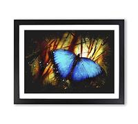 Butterfly Vol.7 Paint Splash Modern Art Framed Print | A3 Black Framed Wall Art | Ready to Hang | Modern Animal Picture | Living Room Bedroom Lounge Office