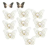 Butterfly Waist Tightener, Butterfly Clips For Clothes, 7 Color No-Tools Adjustable Button Pins Buckle Clips For Loose Jeans, Skirts (Pink-10PCS)