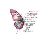 Butterfly Wall Art Stickers - Homiladi Hallway Decor Stickers | Positive Mental Health Quotes | Living Room Wall Decor | Wall Stickers for Children's Classrooms and Bedrooms