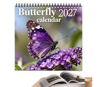 Butterfly Wall Calendar 2027 Butterfly Work Schedule Planner | 12-Month Year Calendar for Planning Home, Office and Classroom