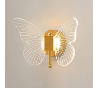 Butterfly Wall Lamp LED Gold Sconce Indoor Lighting Fitting, Bedroom Bedside Light Living Room Nordic Mounted Lamps, Home Decoration 10W Headboard Lights
