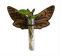 Butterfly Wall-Mounted Breeding Station, Wooden Hanging Plant Holders, Indoor Plants with Plastic Tubes