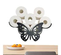 Butterfly Wall Mounted Toilet Paper Holder, Butterfly Toilet Paper Holder, Wall Mounted Storage Holder for Black Metal Butterfly Toilet Paper, Toilet Paper Organizer for 8 Extra Rolls