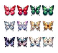 Butterfly Wall Stickers 3-60PCS Set - 12 Unique Designs, 3D Decorative Removable Decals for Home, Bedroom, Living Room & Party Decor