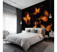 Butterfly Wallpaper, Fantasy Flame Butterflies Wallpaper for Living Room, Bedroom, Non-Woven Decor Wall Paper, Photo Dining Room, Hallway, Lounge, Mural Large 3D Home Decor 450 x 315 cm okd48