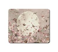 Butterfly Washer Dryer Top Protector Mat, Vintage Floral Laundry Top Cover, Spring Moon Design Rubber Anti-slip Waterproof Washer And Dryer Mats for Laundry Room 20x24 Inch