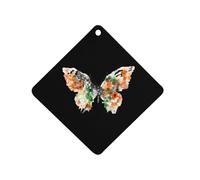 Butterfly Watercolor Car Air Freshener Automotive Aromatherapy Tablets Hanging Scented Cards Rearview Mirror Rhombus