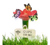 Butterfly Watering Station Hygienic, Safe, Thirsty Pollinators Feeder | Flower Shaped Bee Feeder Drinking Cups Colorful Butterfly Cups, Pathway, Driveway, Patio, Garden, Lawn