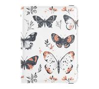 Butterfly White Passport and Vaccine Card Wallet Combo Travel Passport Wallet With Vaccination Card Slot Passport Holder for Men and Women Waterproof