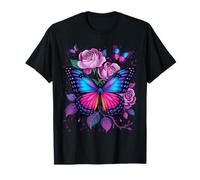 Butterfly Wildlife Artwork Colorful Animal Art Forest Nature T-Shirt