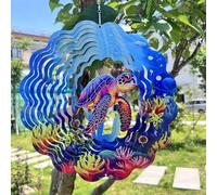 Butterfly Wind Spinners Metal Hanging Wind Spinner for Outdoor & Indoor Decorations, 30cm 3D Wind Spinner for Ornament Gifts (Blue)
