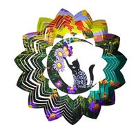 Butterfly Wind Spinners Metal Hanging Wind Spinner for Outdoor & Indoor Decorations, 30cm 3D Wind Spinner for Ornament Gifts (Black)