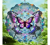 Butterfly Wind Spinners Outdoor - Birthday Gifts for Women Mom Men Garden Decor Gifts, Butterflies Hanging Wind Chimes 12 inch 3D Wind Spinner for Outdoor Decor for Outside, Patio, Yard, Balcony