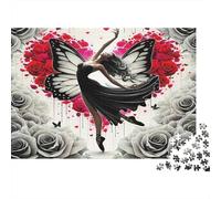 Butterfly Wing Dancer 1000 Piece Jigsaw Puzzle Paper for Adults Rose Heart Artistic Scene Focus Relax Home Decor Gift 52x38cm/1000pcs
