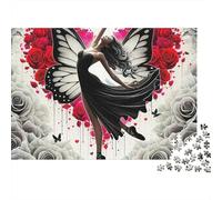 Butterfly Wing Dancer Jigsaw Puzzle for Adults 1000 Piece Jigsaw Puzzle Rose Heart Relaxation Focus Gift 70x50cm/1000pcs