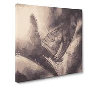 Butterfly Wing in Abstract Modern Canvas Wall Art Print Ready to Hang, Framed Picture for Living Room Bedroom Home Office Décor, 20x20 Inch (50x50 cm)