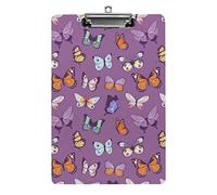 Butterfly Wings A4 Size Clipboard Funny Aesthetic Working Studying Letter Standard Clip Board 12.5×8.5 in Hardboard for School Classroom Kids Writing Drawing