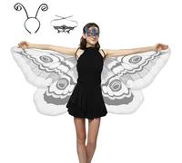 Butterfly Wings Adult - Double Sided Printed Breathable Costume Cape Shawl with Headband | Moth Cosplay Outfit For Women Kids Festival Halloween Birthday Carnival Masquerade Stage Performance Themed D