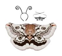 Butterfly Wings Breathable Printed Cape Costume, Coffee Moth, Se référer au