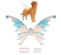 Butterfly Wings for Dogs - PP Lightweight Construction | Electric Fairy Wing Pet Costume Accessory | Role Play Dress Up Outfit for Large Medium Dogs At Parties Parades Theatre Carnival Holiday Events