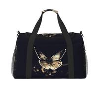 Butterfly Wings Full Print Travel Duffle Bag with Adjustable Shoulder Strap,Large Capacity Twill Polyester Crossbody Bag for Gym,Weekend Trips Outdoor Activities