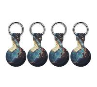 Butterfly Wings Glowing And Beauty Funny GPS Cases Holder with Key Chain Ring Protective Cover Compatible with Airtag 4PCS