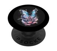 Butterfly with magnificent rose PopSockets Adhesive PopGrip