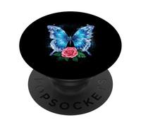 Butterfly with magnificent rose PopSockets Adhesive PopGrip