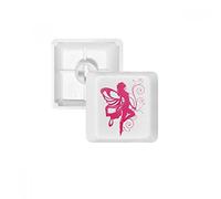 Butterfly with Pink Wing Pretty Angel PBT Keycaps for Mechanical Keyboard White OEM No Marking Print