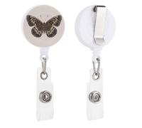 Butterfly with Spread Wings Leopard Pattern Retractable Badge Holder Reel Clip ID Card Holder for Doctor Nurse Student Office Worker