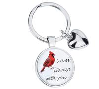 Butterfly Women Memorial KeyChain Sympathy Gift Everyday is a chance TO SHINE Ideas Leather KeyRing Keys Present, Red Cardinal, S