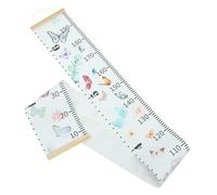 Butterfly Wooden Hanging Height Chart Ruler for Children and Babies | White Wood, Canvas Paper Finish, Lanyard, Removable Display for Doors, Corridors, Nordic Modern Style