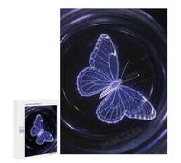 Butterfly Wooden Puzzle 500 Pieces for Adults - Beautiful Wings and Dark Background, Great for Focus and Relaxation, Perfect Family Puzzle Game, Finished Size 21 x 15 Inches