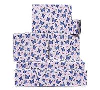 Butterfly Wrapping Paper for Her - 6 Sheets of Gift Wrap for Girls - for Women Sister Daughter - for Birthday Girl - for Female Friend - for Christening, Baby Shower