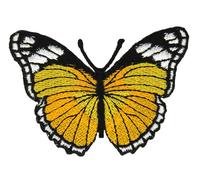 Butterfly Yellow Orange Butterfly Patch for Iron-On or Sew On Clothes Embroidered Iron-On Patch Applique Patch Size 7.5 x 5.2 cm