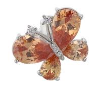 Butterfly Zircon Cufflinks Copper French Style for Formal Wear