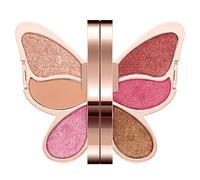 Butterflys Eyeshadow Palette, 6 Colours Glitter Eyeshadow Palette, Waterproof Blings Pink Make-Up Palette, Long Lasting Highly Pigmented Butterflys Eye Shadow Palette for Women Girls