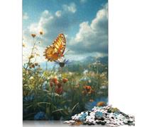 Butterflys Meadow Rest Puzzles 500 Piece Wooden Puzzle for Adults And Teenager Family Game for Adults And Teenagers 500pcs (52x38cm)