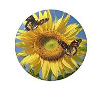 Butterflys On The Sunflowers Button Pins 1 Pc, 2.4 Inch Round Button Badges Metal Personalized Picture Photo Pin Buttons Kit For Craft Supplies Christmas Diy Party Projects, 12 PCS, One Size